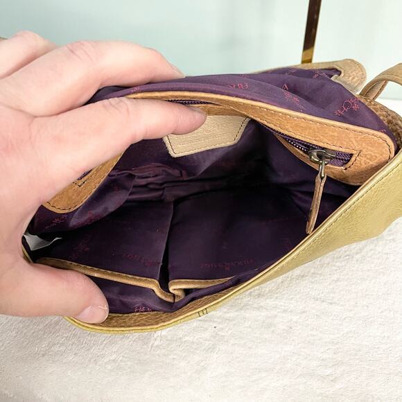 Anuschka Shoulder Bag Womens Tan Floral Genuine Leather Handpainted Art Handbag - Picture 6 of 11